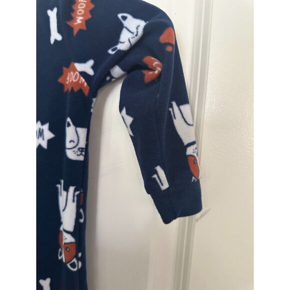 Carter’s Kids One Piece Navy Fleece Pajamas with Dogs Size 3T - Picture 8 of 12